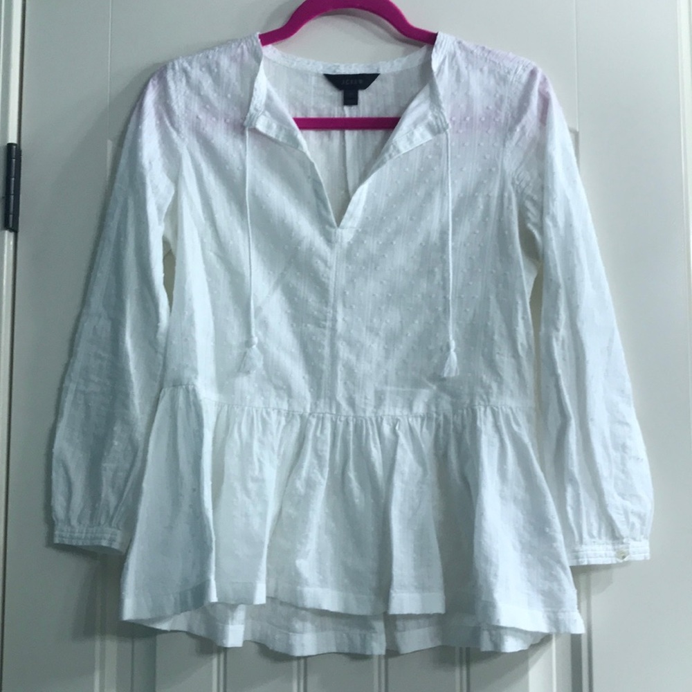 White J. Crew peplum top
